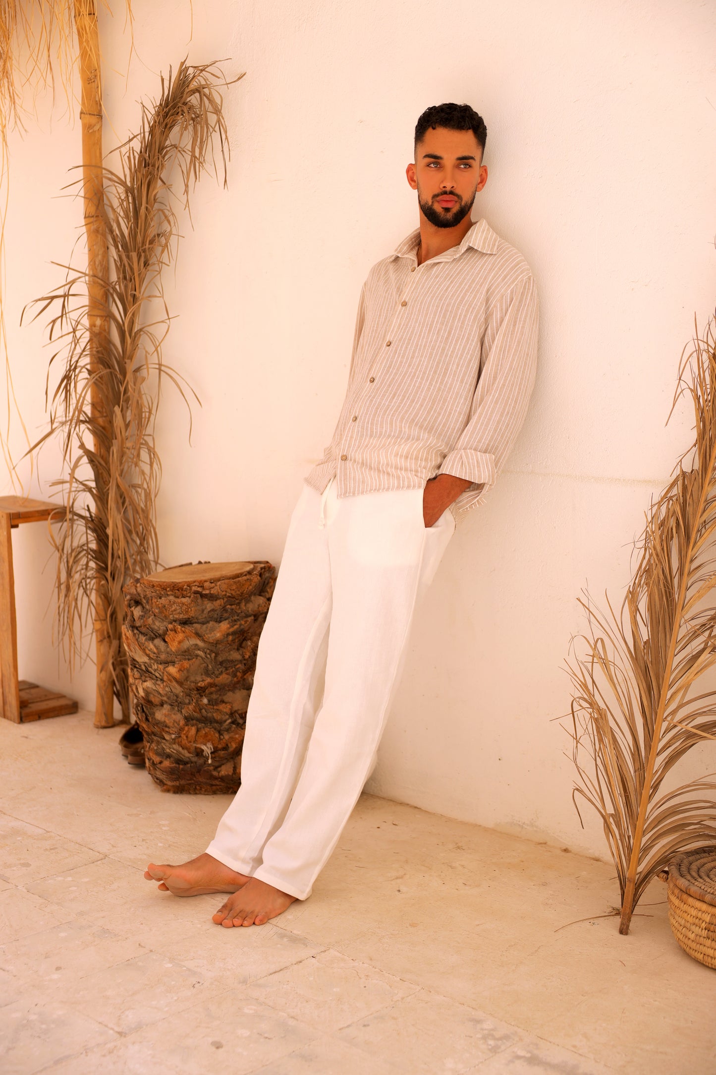 Linen Breeze Beige Shirt