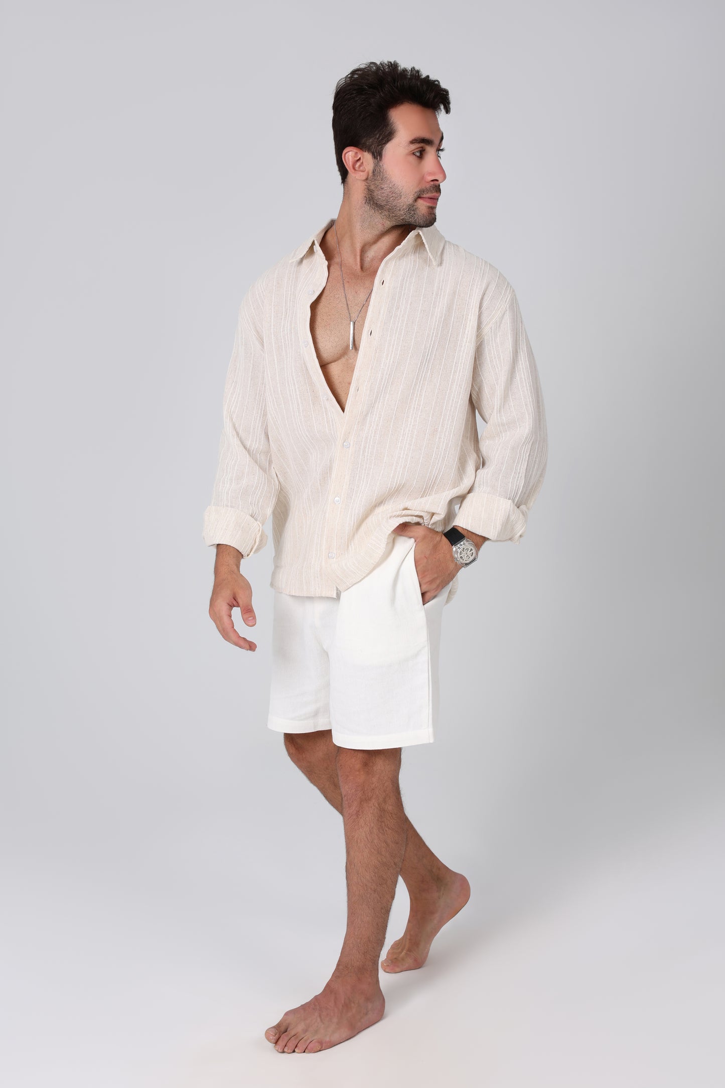 Kala Beige Linen Shirt