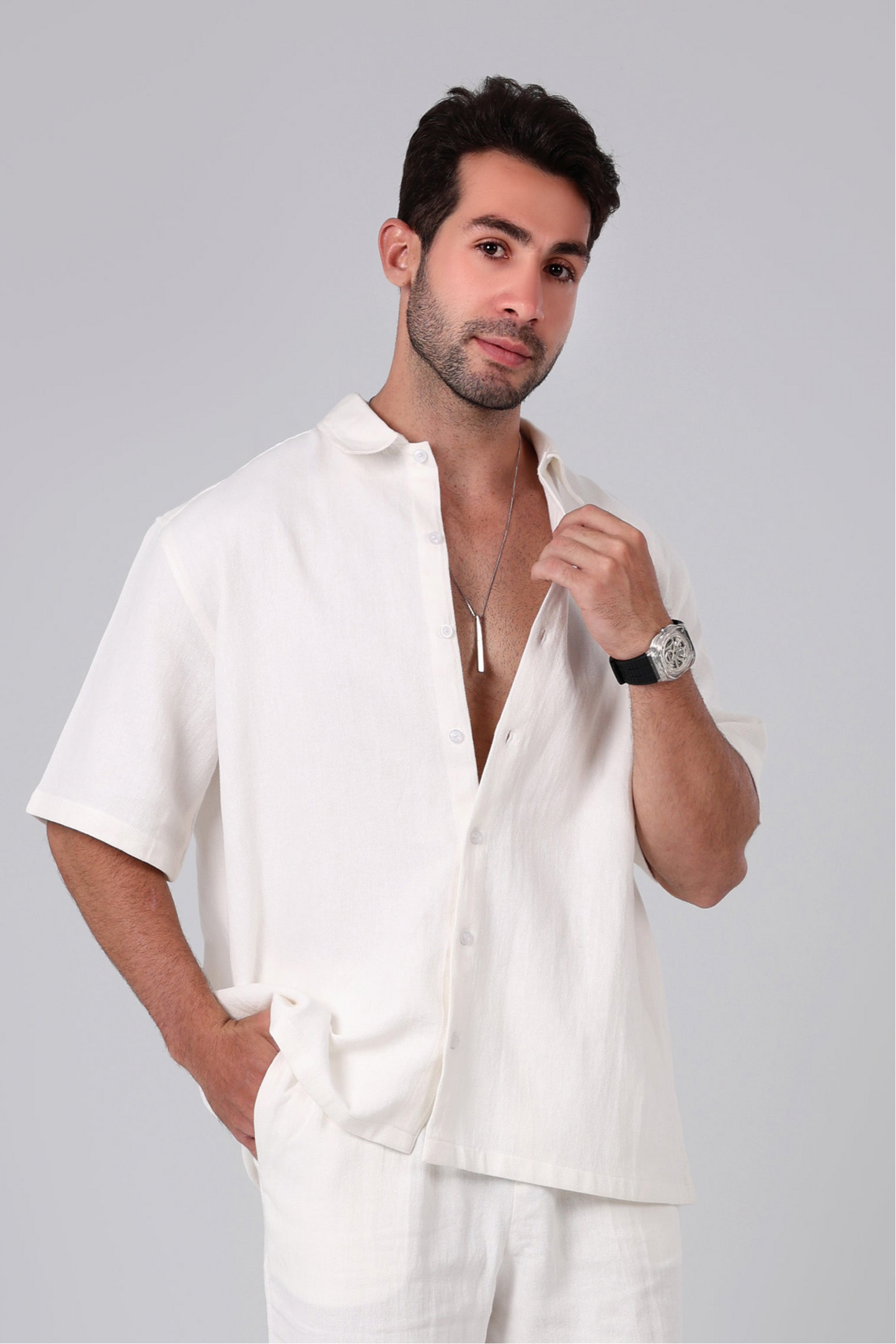 Sol White Linen Shirt