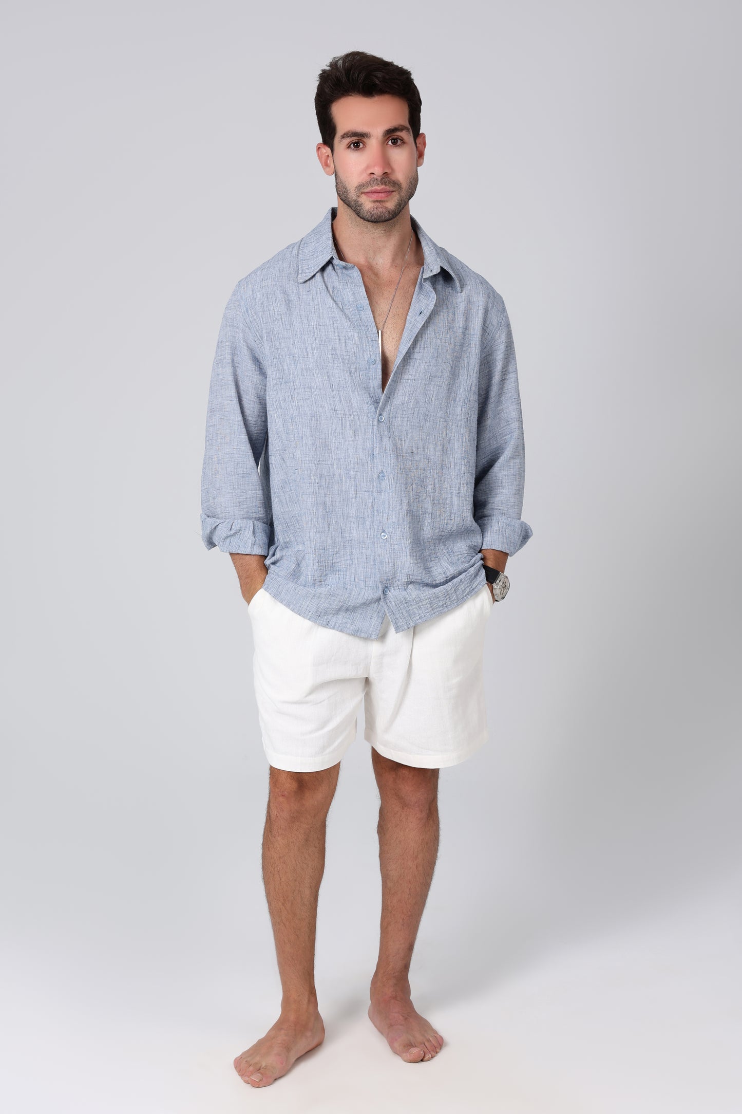 Seawind Blue Linen Shirt