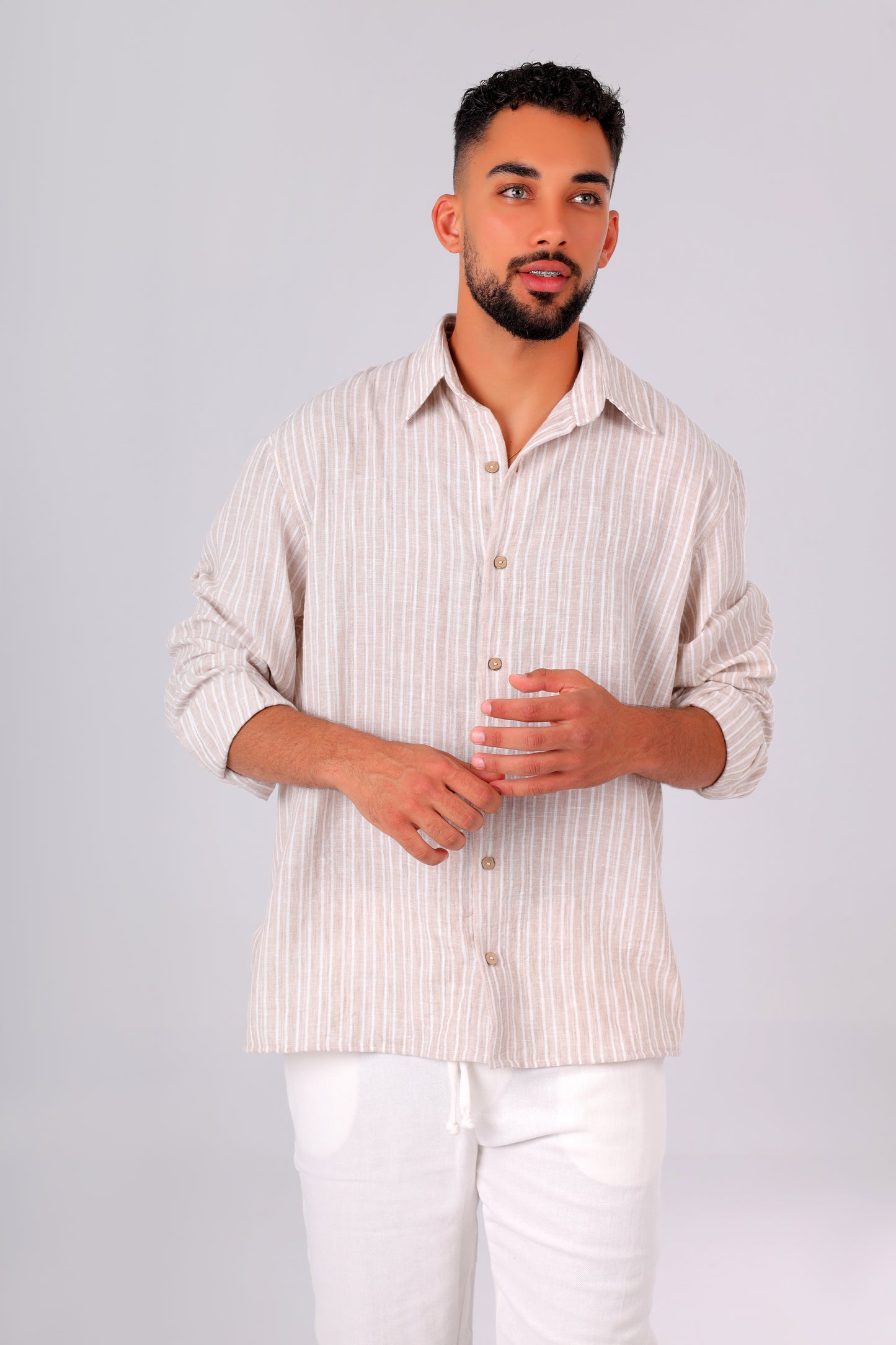 Linen Breeze Beige Shirt