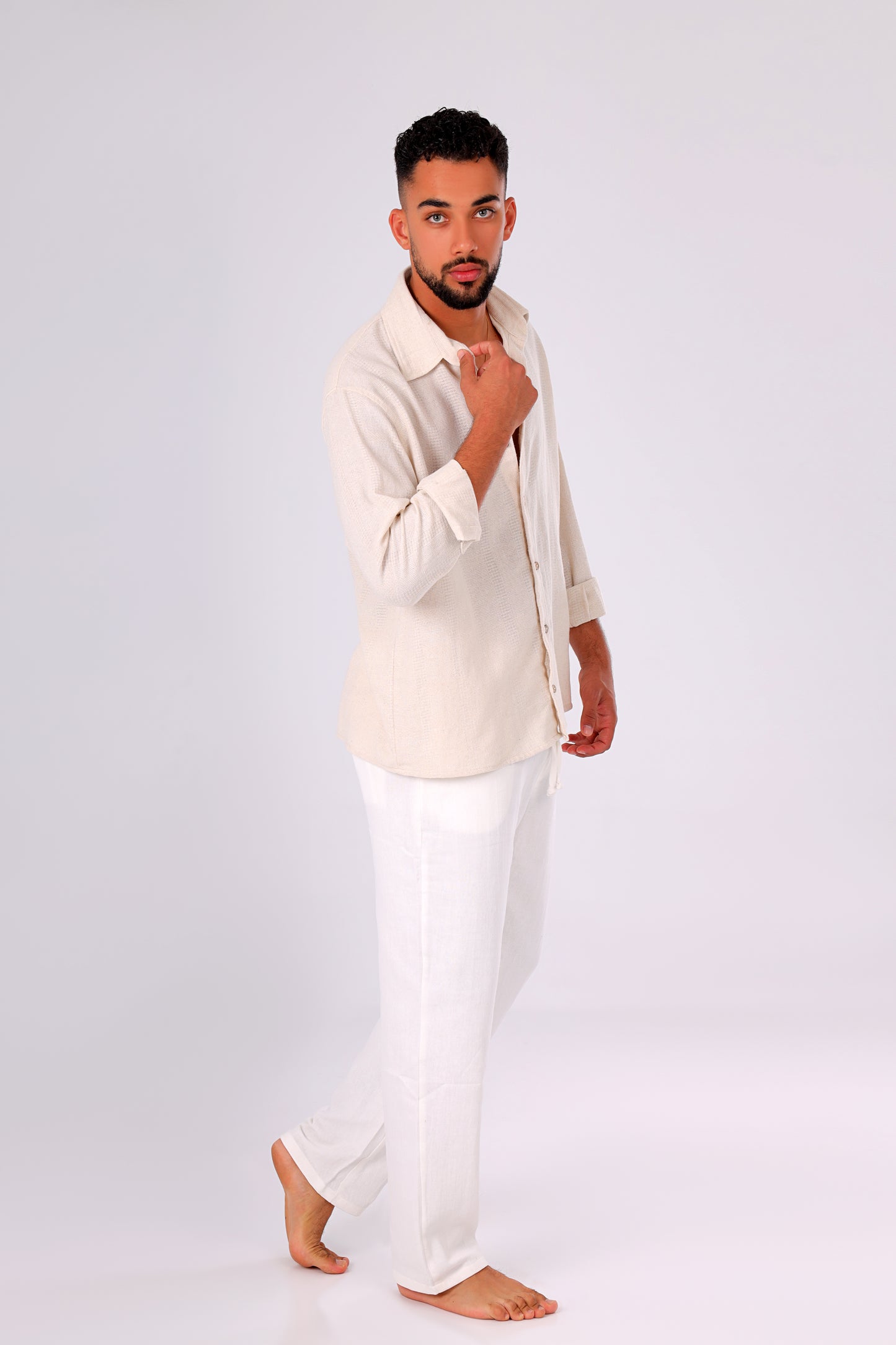Linen Breeze Beige Shirt