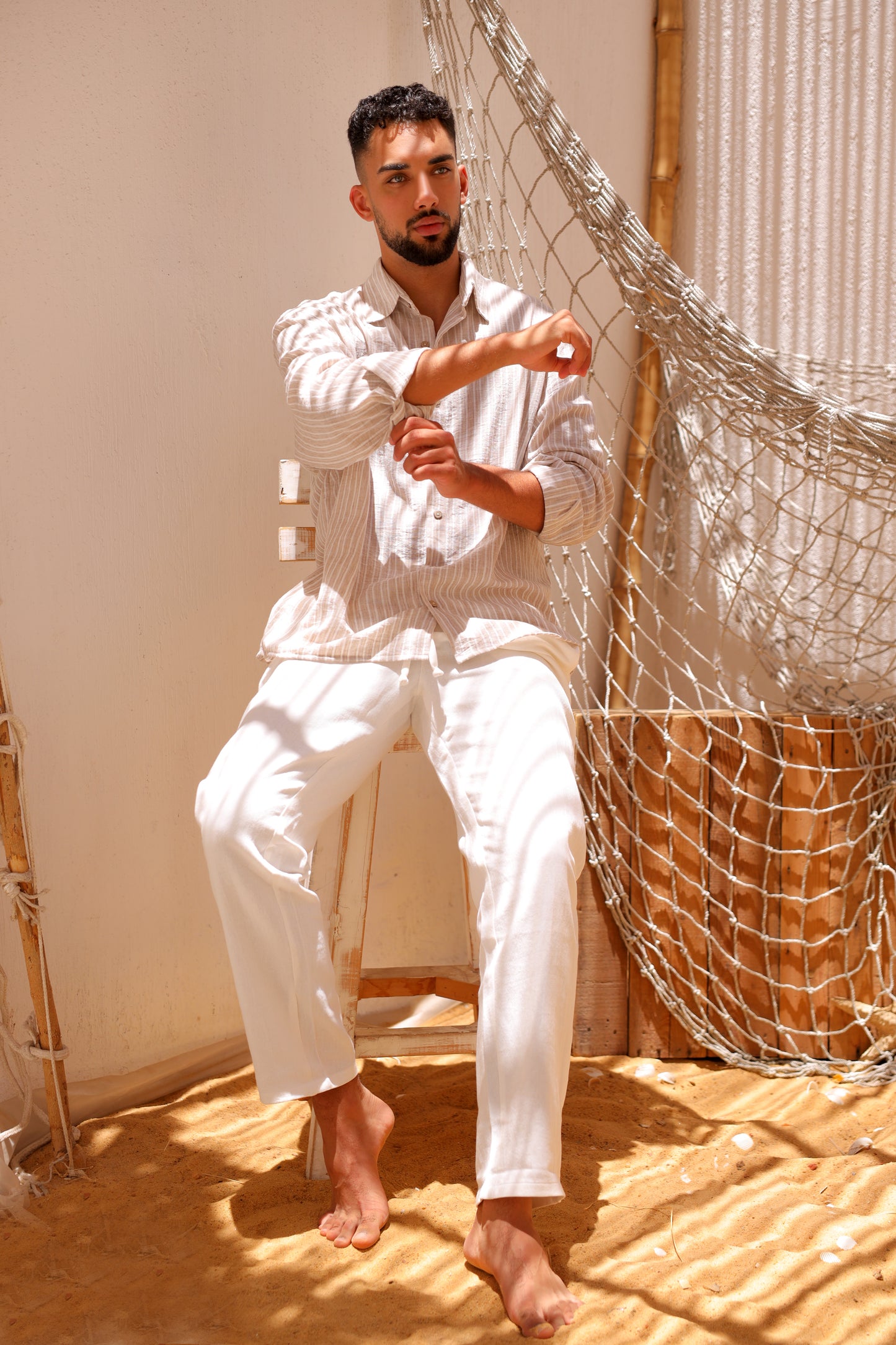 Linen Breeze Beige Shirt