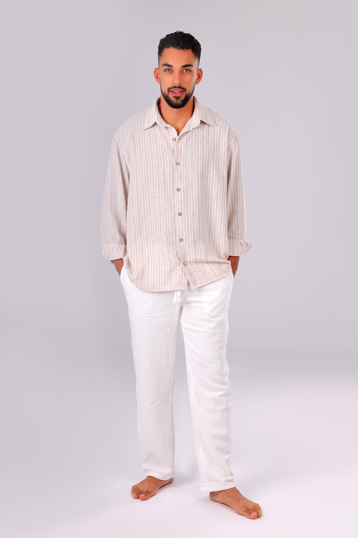 Linen Breeze Beige Shirt