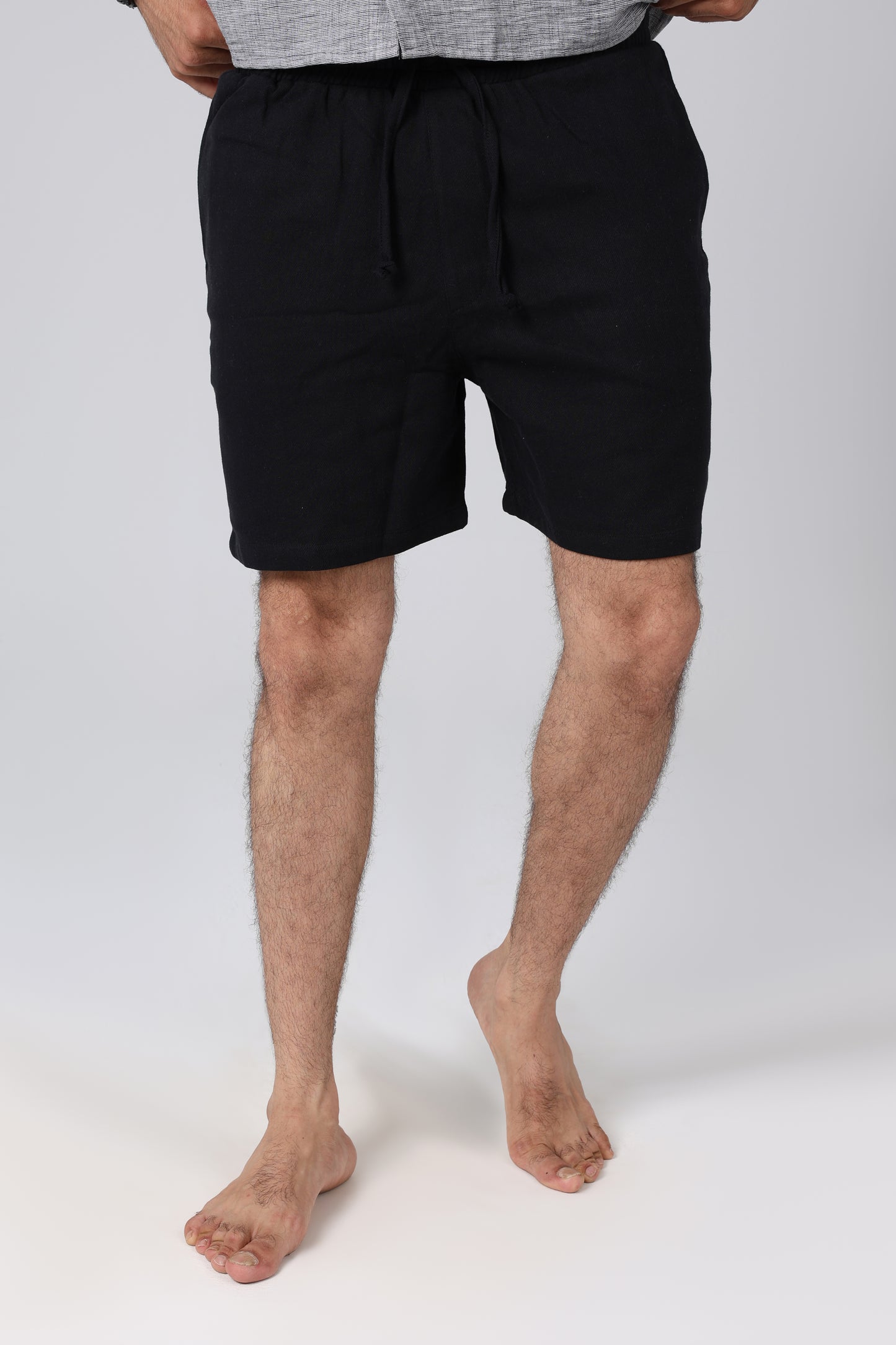 Sol Black Linen Shorts