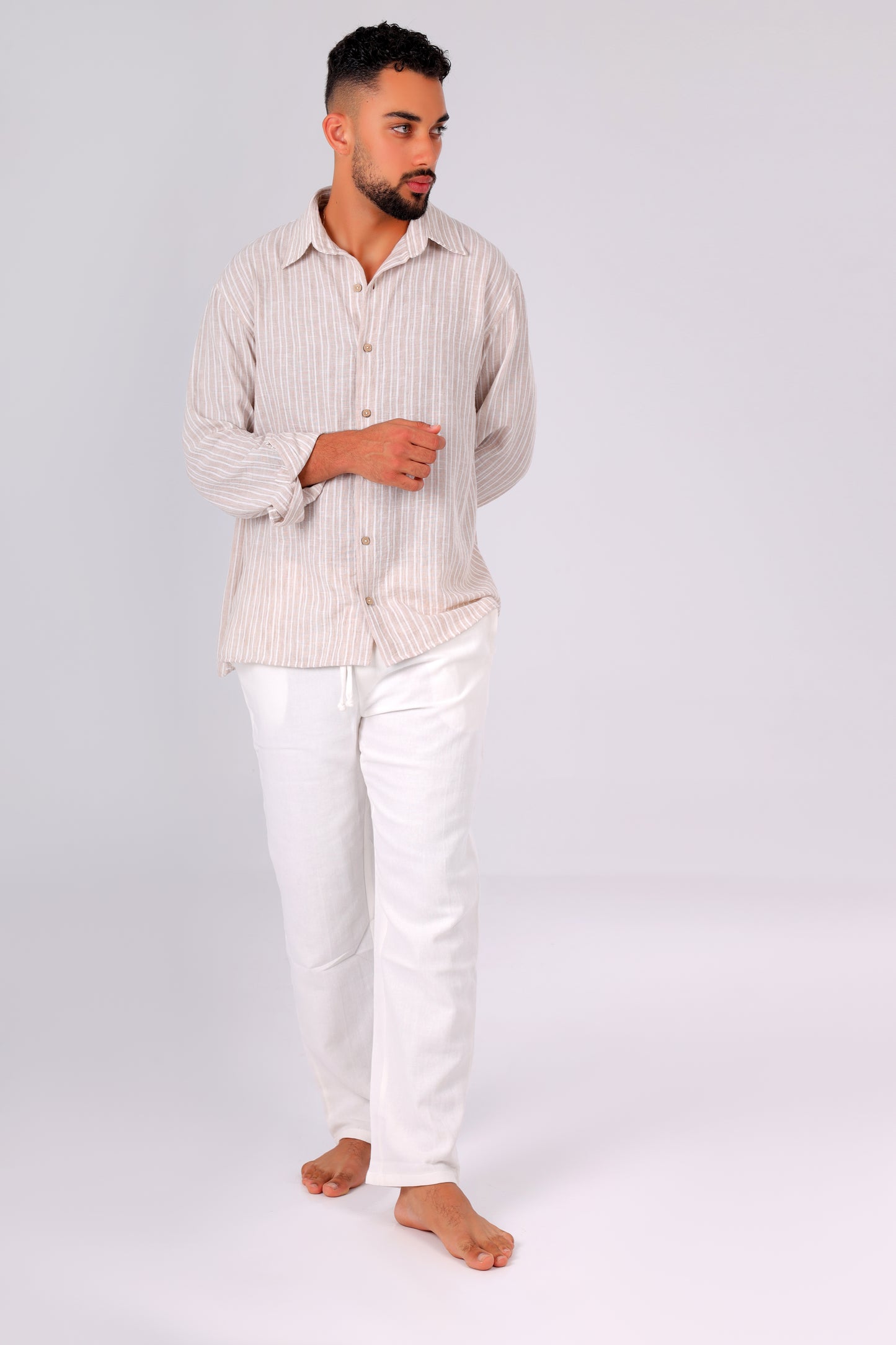 Linen Breeze Beige Shirt