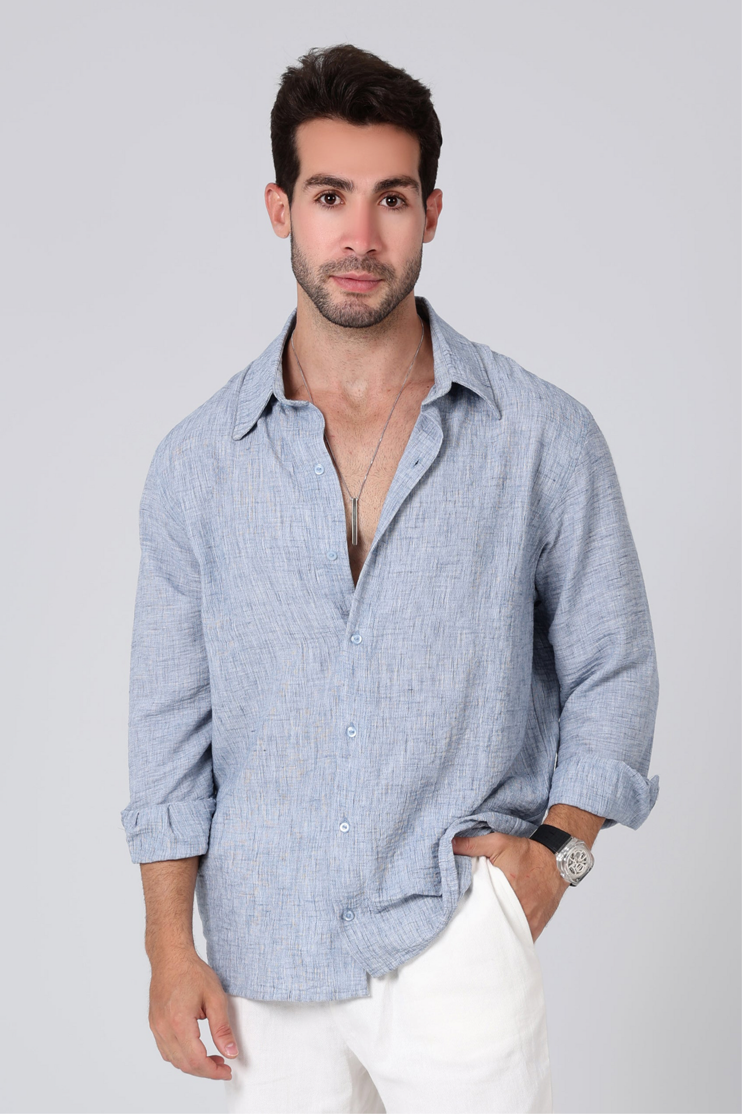 Seawind Blue Linen Shirt