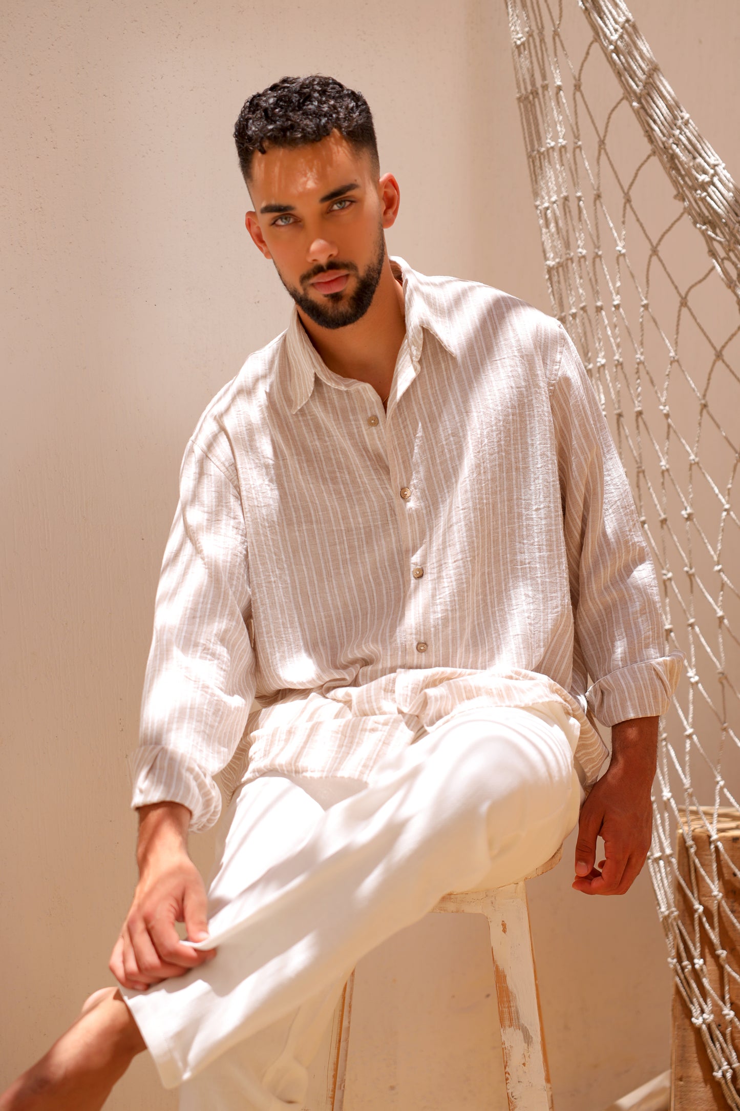 Linen Breeze Beige Shirt