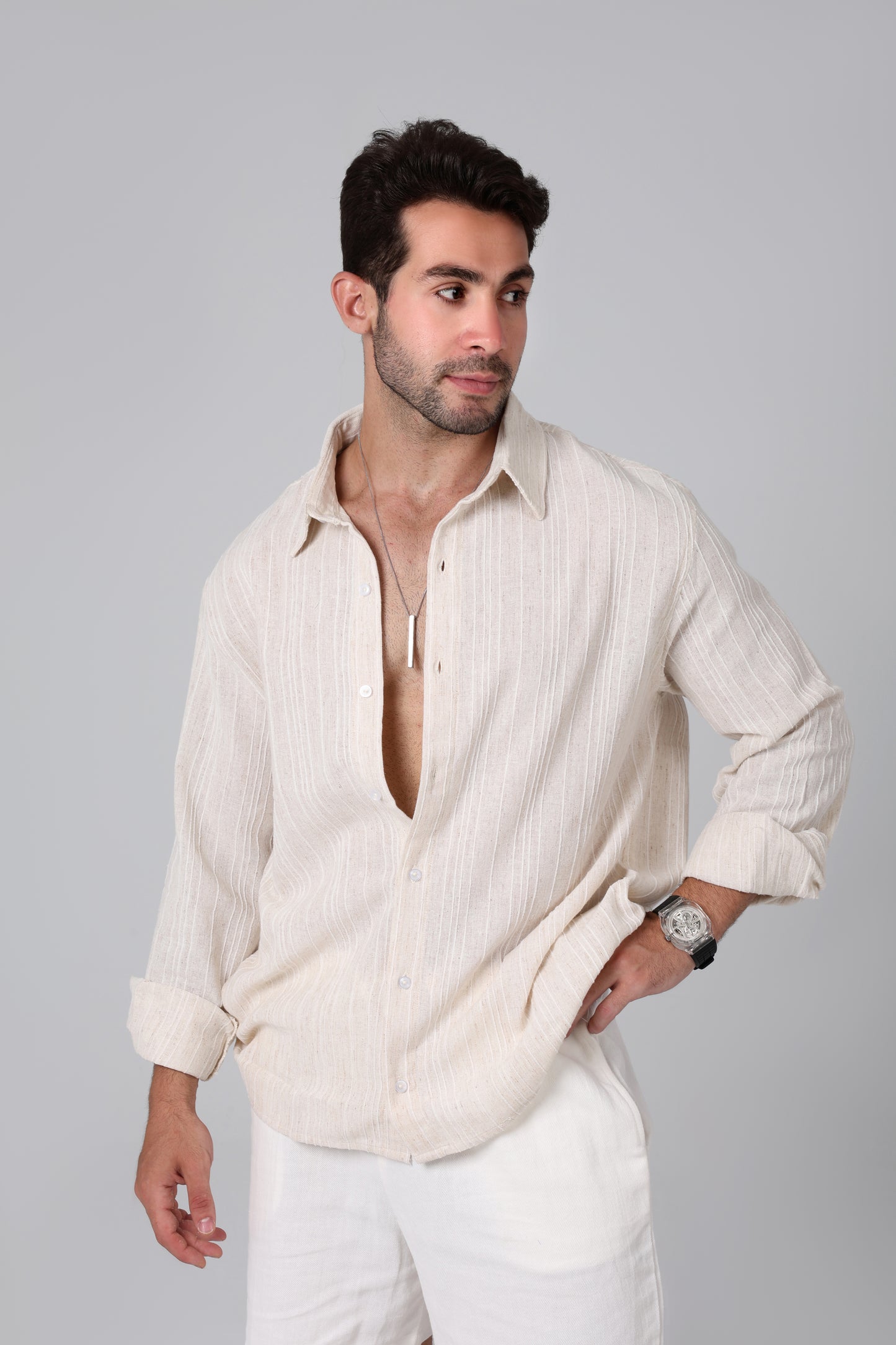 Kala Beige Linen Shirt