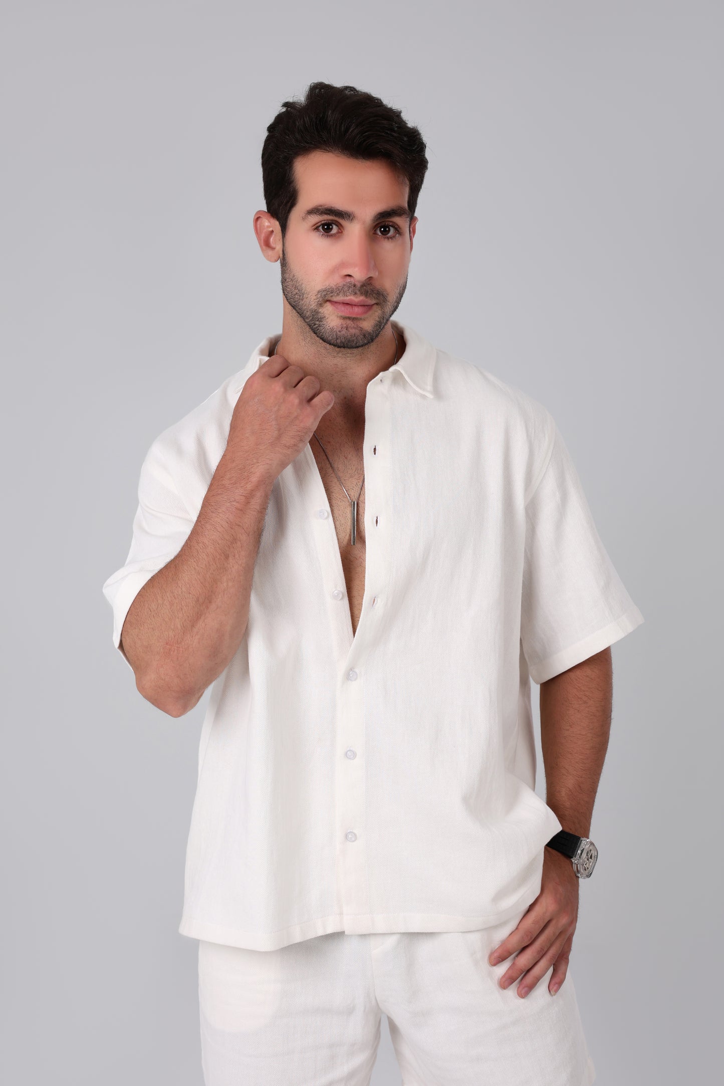 Sol White Linen Shirt