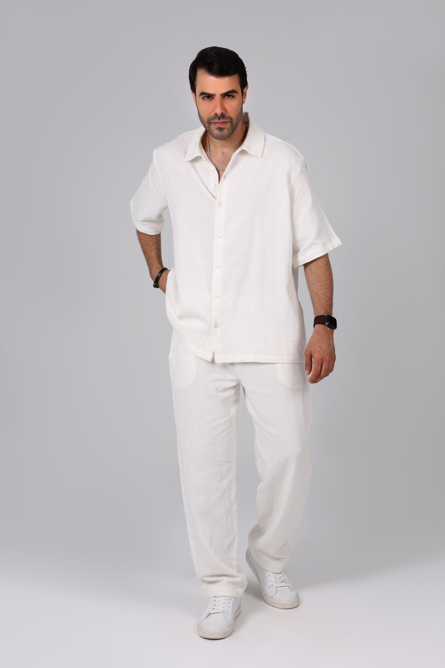 Laguna White Linen Pants
