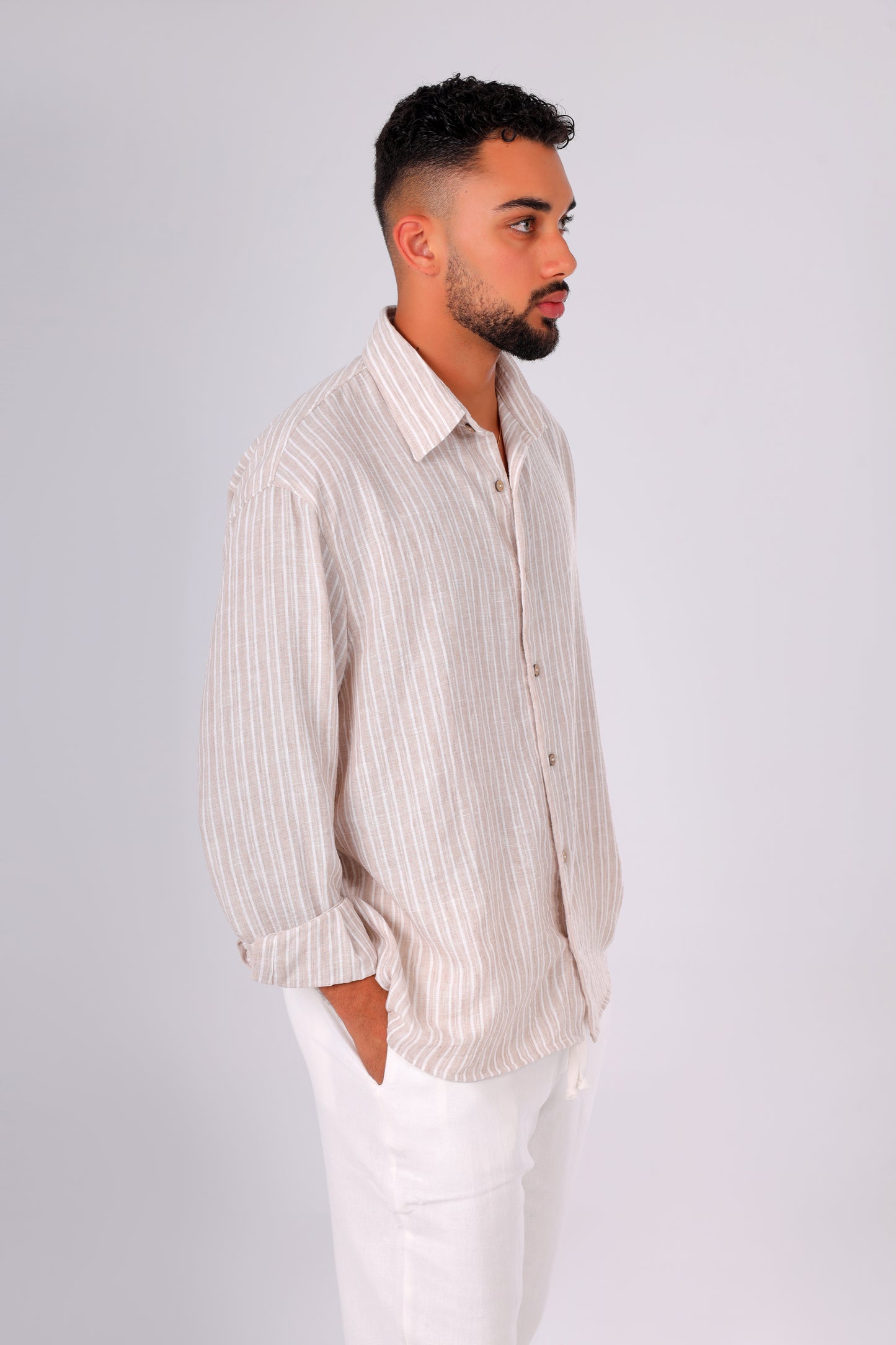 Linen Breeze Beige Shirt