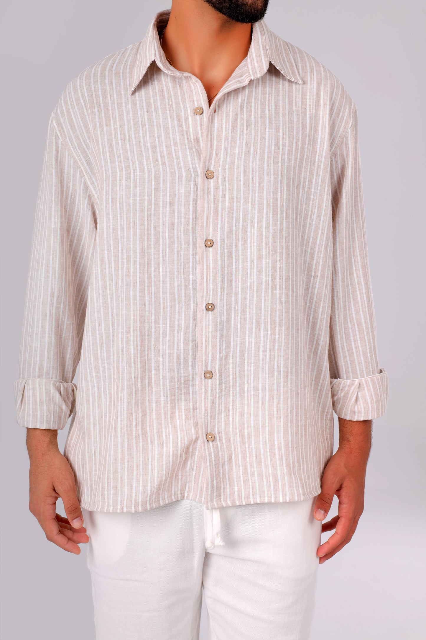 Linen Breeze Beige Shirt