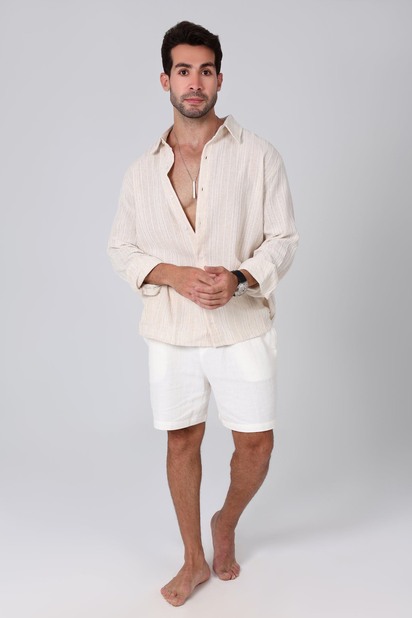 Kala Beige Linen Shirt