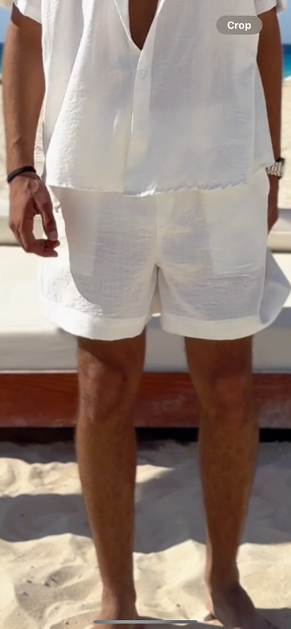 White Linen Shorts