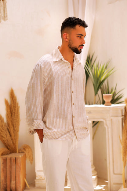 Linen Breeze Beige Shirt