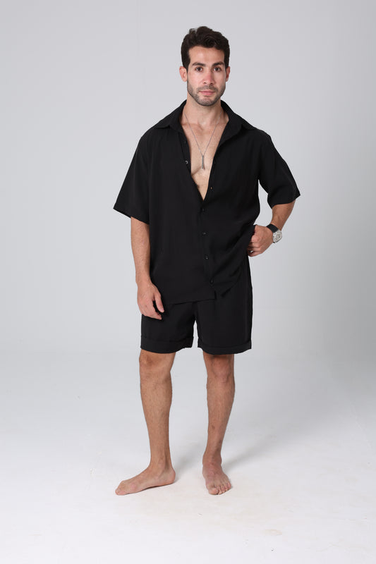 Coastal Black Shorts Set