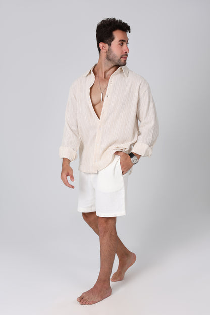 Kala Beige Linen Shirt