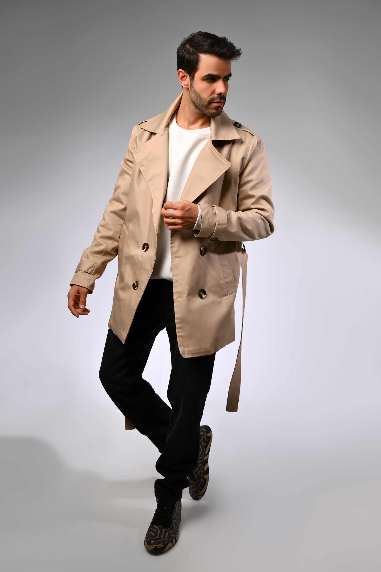 Beige Gabardine Trench