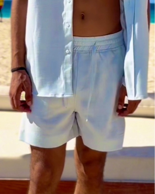 Light blue Linen Shorts