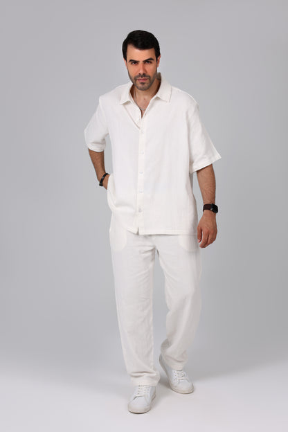 Laguna White Linen Pants