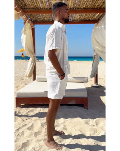 White Linen Shorts