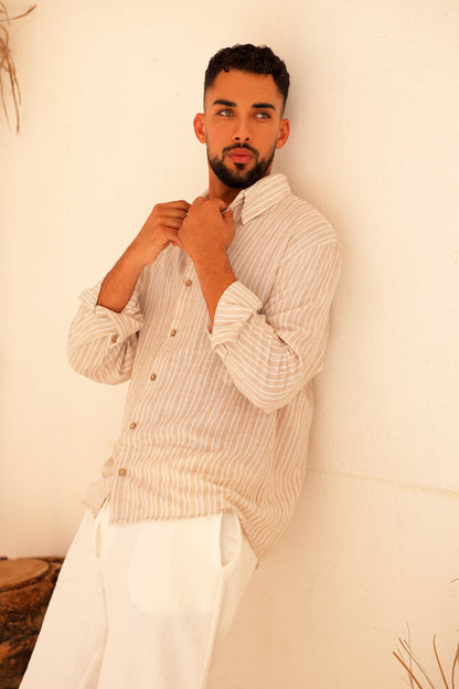 Linen Breeze Beige Shirt