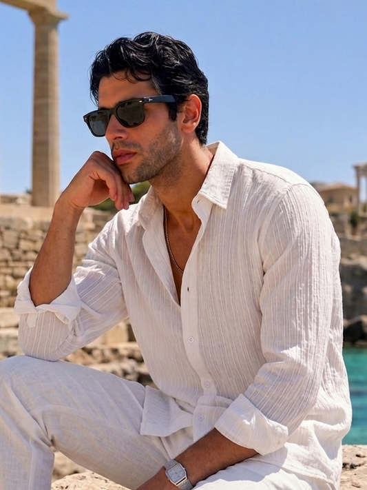 Riviera Shirt - Striped White