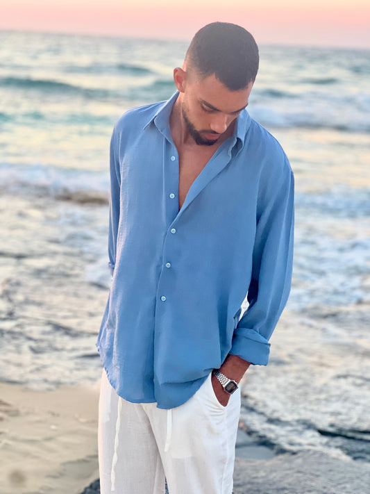 Light Blue Linen Shirt