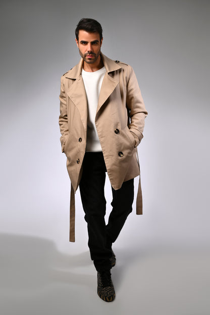 Beige Gabardine Trench