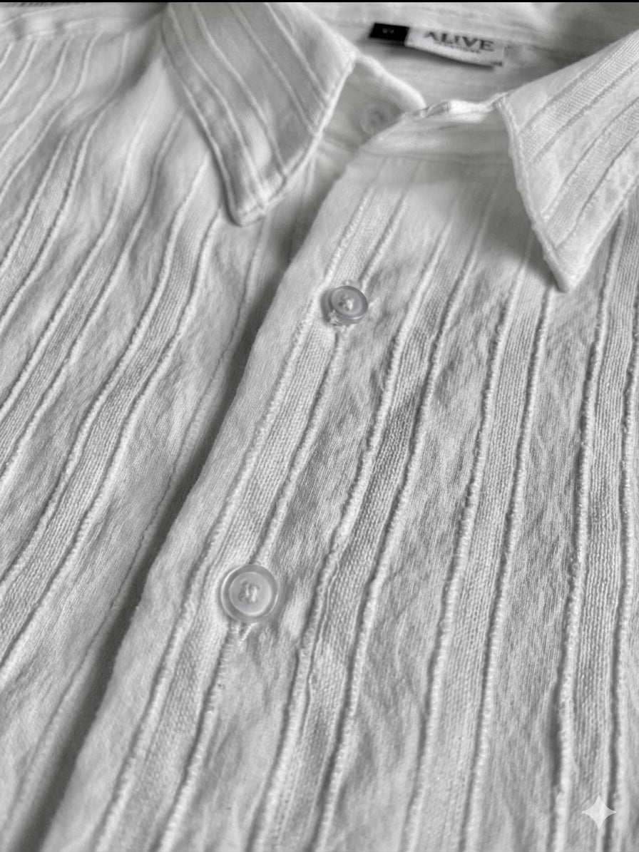 Riviera Shirt - Striped White