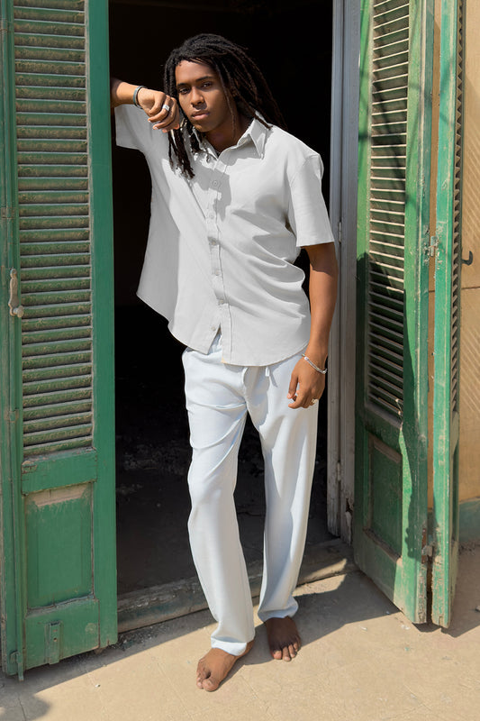 Light Blue Casual Linen Shirt